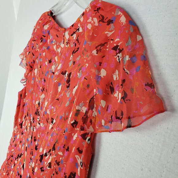 NWOT Carolina Herrera Silk Dress Pink Multi Red size 14 Colorful - Picture 12 of 13